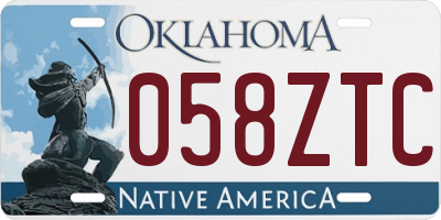 OK license plate 058ZTC