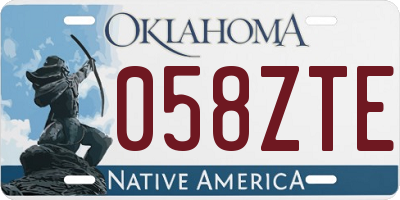 OK license plate 058ZTE