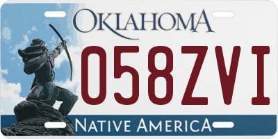 OK license plate 058ZVI