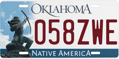 OK license plate 058ZWE