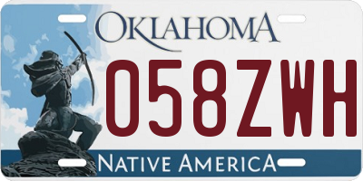 OK license plate 058ZWH