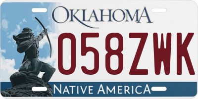 OK license plate 058ZWK