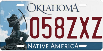 OK license plate 058ZXZ
