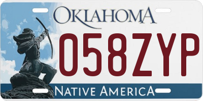 OK license plate 058ZYP