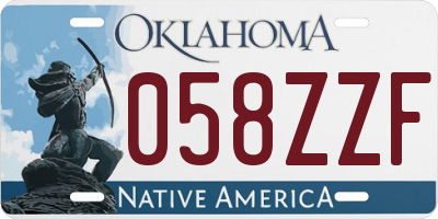 OK license plate 058ZZF