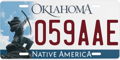 OK license plate 059AAE