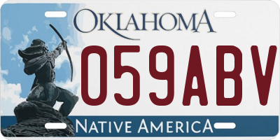OK license plate 059ABV