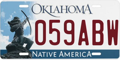 OK license plate 059ABW