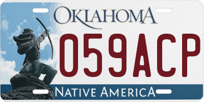 OK license plate 059ACP