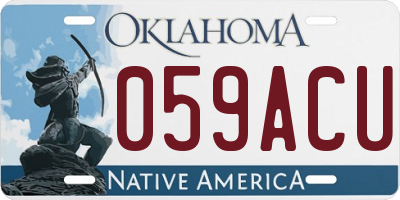 OK license plate 059ACU