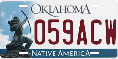 OK license plate 059ACW