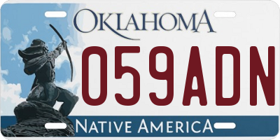 OK license plate 059ADN