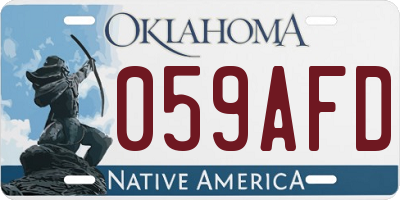 OK license plate 059AFD