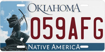 OK license plate 059AFG