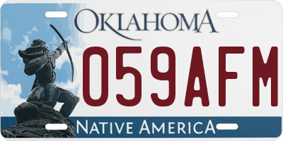 OK license plate 059AFM