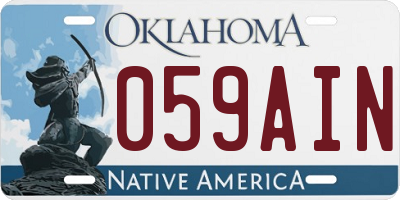 OK license plate 059AIN