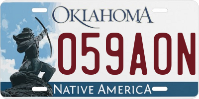 OK license plate 059AON