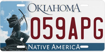 OK license plate 059APG