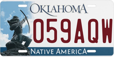 OK license plate 059AQW