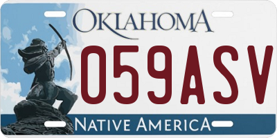 OK license plate 059ASV