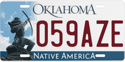 OK license plate 059AZE