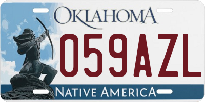 OK license plate 059AZL