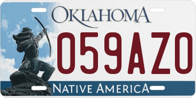 OK license plate 059AZO