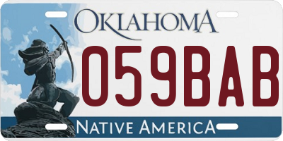 OK license plate 059BAB