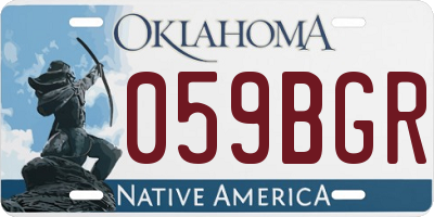 OK license plate 059BGR