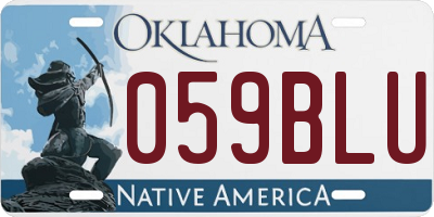OK license plate 059BLU