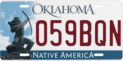OK license plate 059BQN