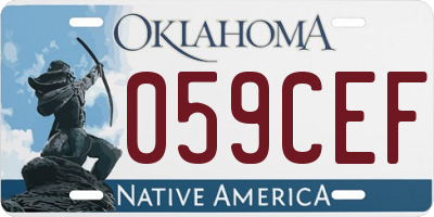 OK license plate 059CEF