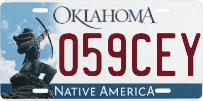 OK license plate 059CEY