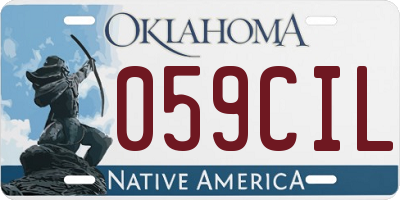OK license plate 059CIL