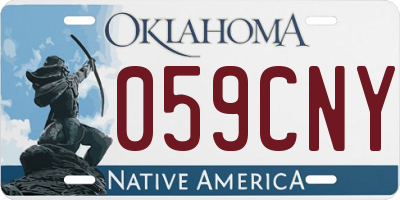OK license plate 059CNY