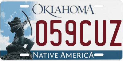 OK license plate 059CUZ
