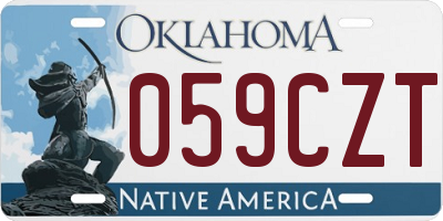 OK license plate 059CZT