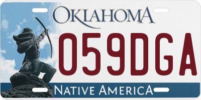 OK license plate 059DGA