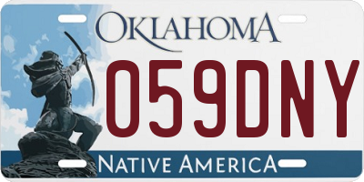 OK license plate 059DNY