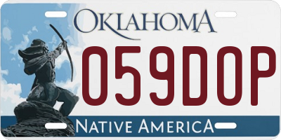 OK license plate 059DOP