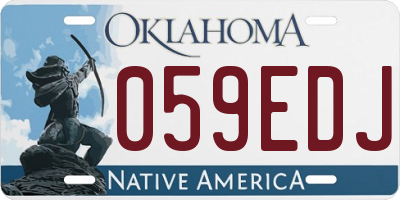 OK license plate 059EDJ