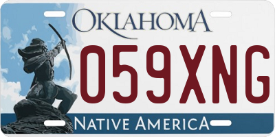OK license plate 059XNG