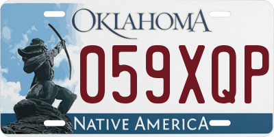 OK license plate 059XQP