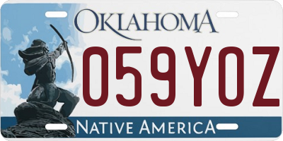 OK license plate 059YOZ