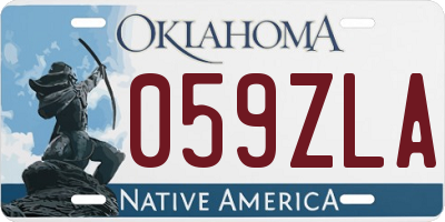 OK license plate 059ZLA