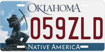 OK license plate 059ZLD