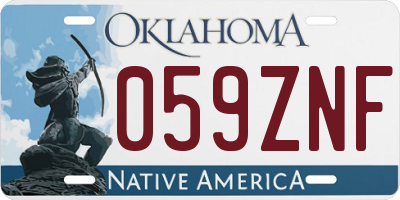 OK license plate 059ZNF