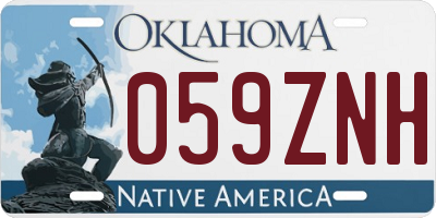 OK license plate 059ZNH