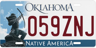OK license plate 059ZNJ