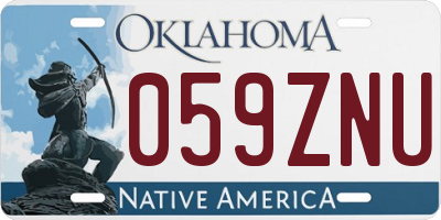 OK license plate 059ZNU